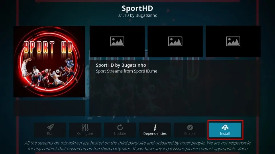 Install SportHD Addon on Kodi